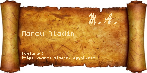 Marcu Aladin névjegykártya
